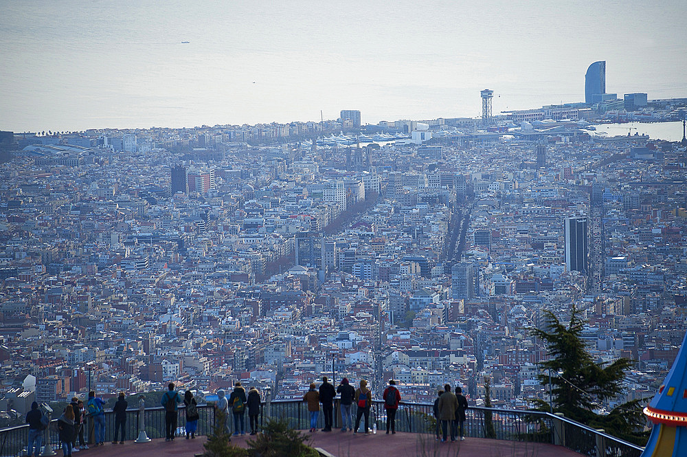 Landscape, view from Tibidabo, Barcelona, Catalonia, Spain, Europe