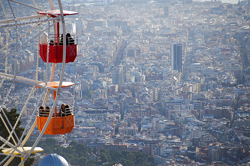 Landscape, view from Tibidabo, Barcelona, Catalonia, Spain, Europe