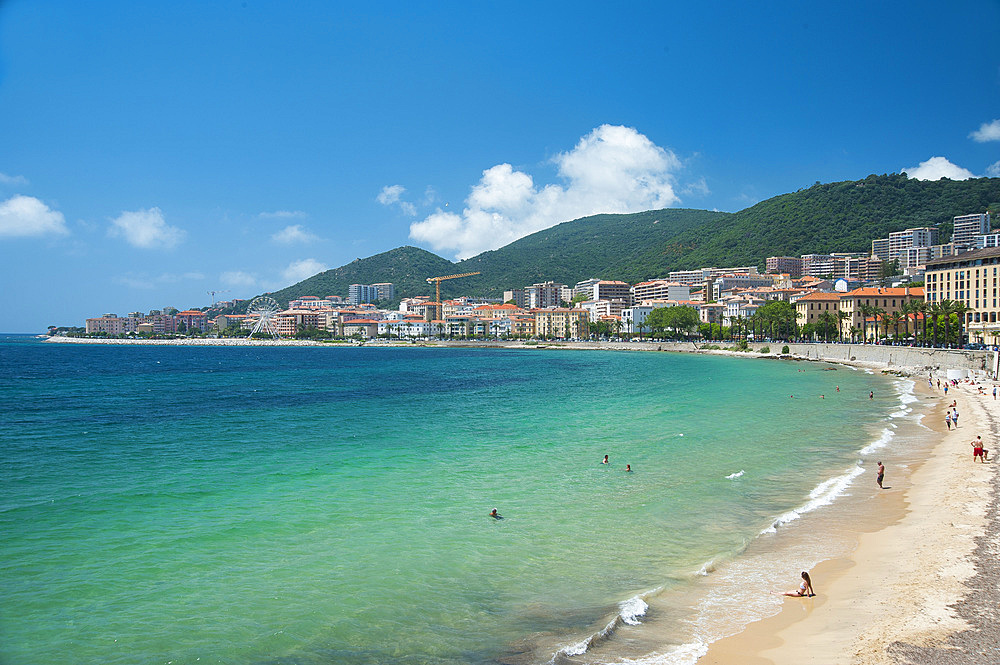 Plage de St. Francois beach, Ajaccio, Corsica, France, Europe