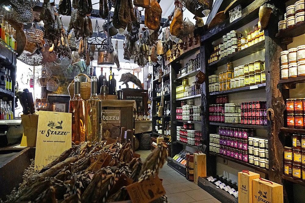 U Stazzu, traditional delicatessen shop, 1 Rue Bonaparte, U Bucugnesa, Ajaccio, Corsica, France, Europe