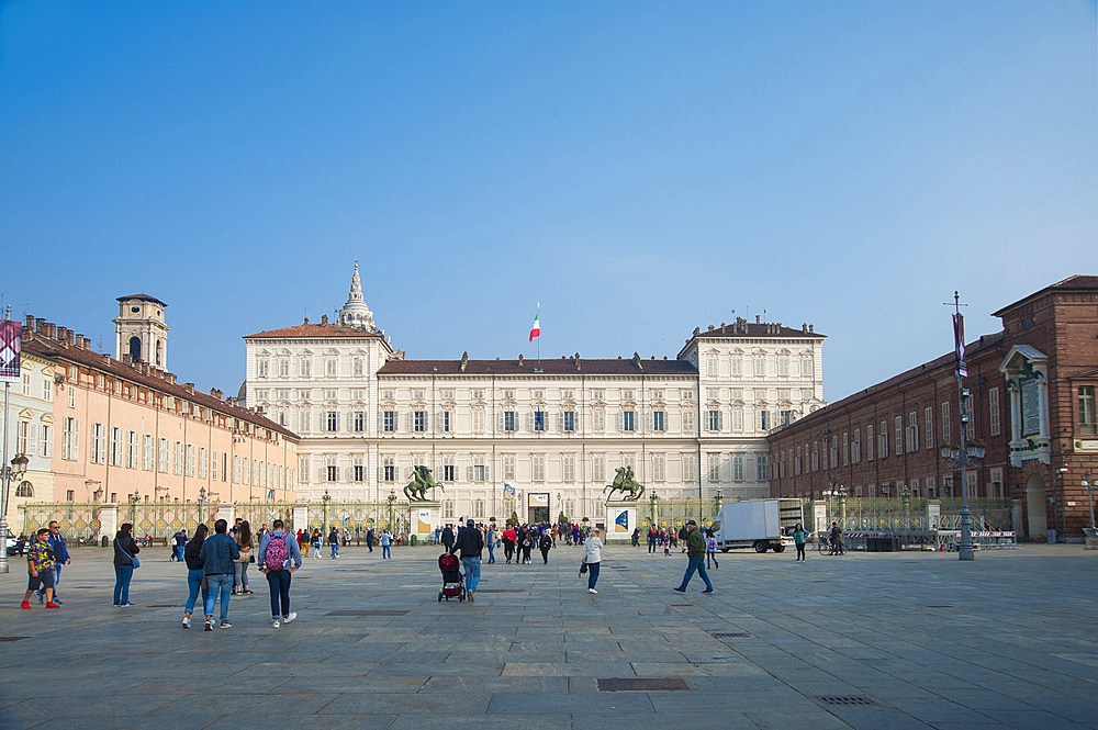 Palazzo Reale, Royal Palace, Piazza Castello, historic city center, Turin, Piedmont, Italy, Europe