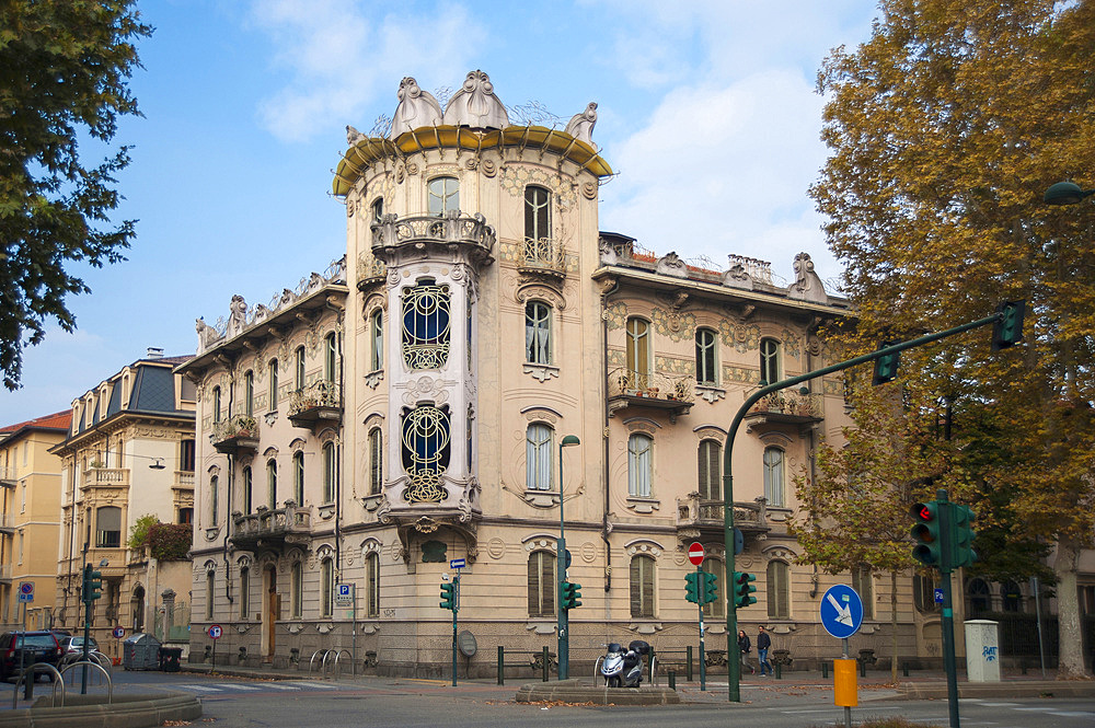 Casa Fenoglio palace, La Fleur, Liberty Palace, Corso Francia, historic city center, Turin, Piedmont, Italy, Europe