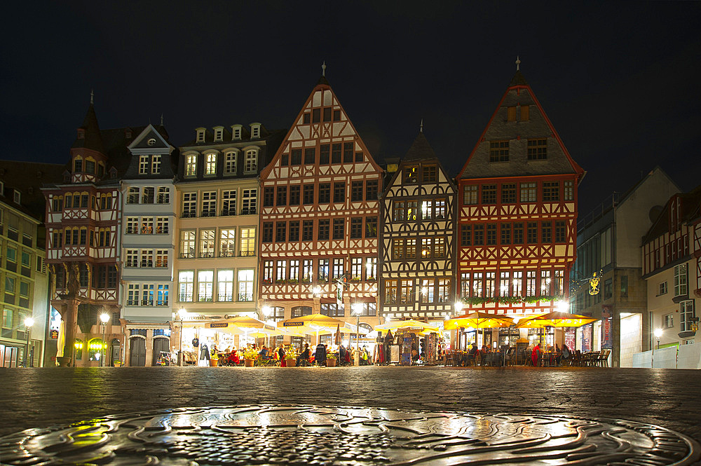 Samstagsberg, Romerberg, Frankfurt am Mein, Frankfurter skyline, Frankfurt, Hesse, Germany, Europe