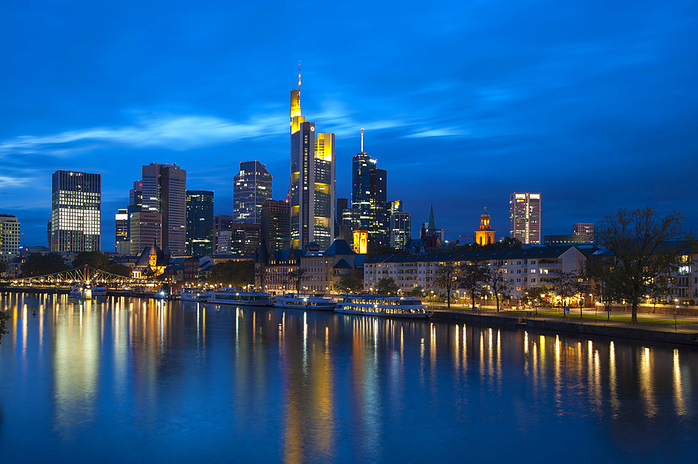 Skyscraper Skyline, Frankfurt am Mein, Frankfurt, Hesse, Germany, Europe