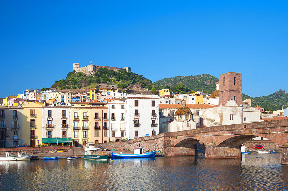 Malaspina Castle and River Temo, Bosa, Sardinia, Italy, Europe