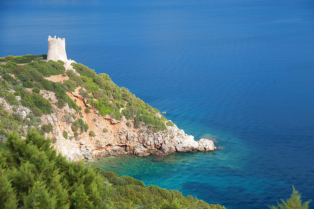 Torre del Buru, Capo Caccia, Baia di Porto Conte, Alghero, Sardinia, Italy, Europe