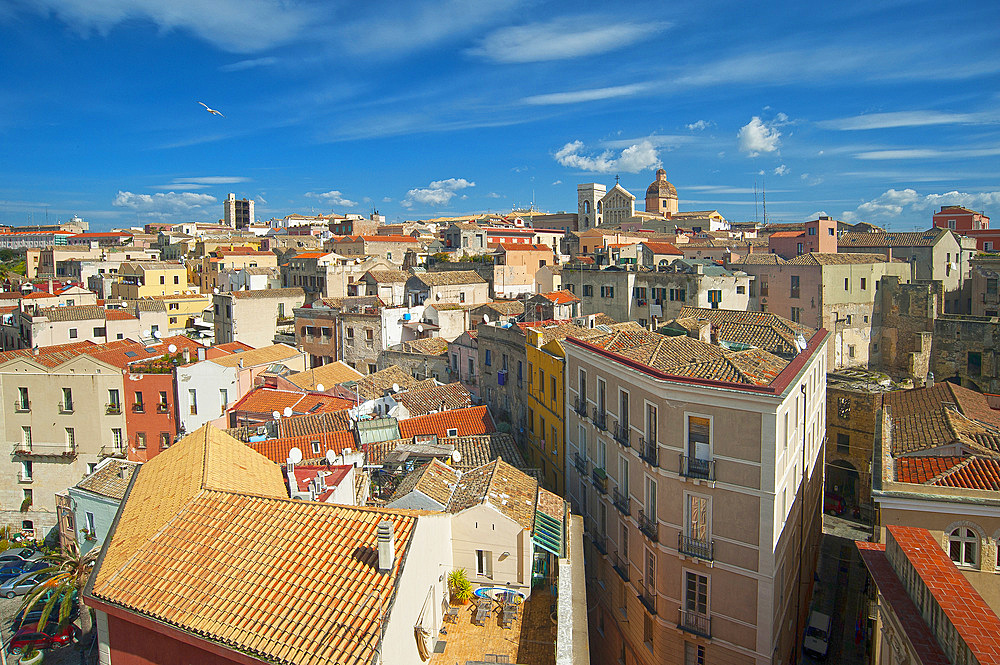 Cathedral and San Pancrazio tower;, Castello, Cagliari, Sardinia, Italy, Europe