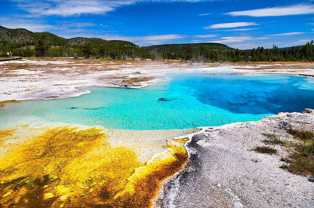 Sapphire Pool in Biscuit Basin, Yellowstone National Park, Wyoming.