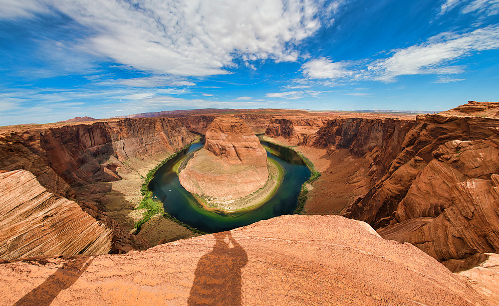 Wide angle view of Horseshoe Bend on a beautiful summer morning, Arizona - USA.