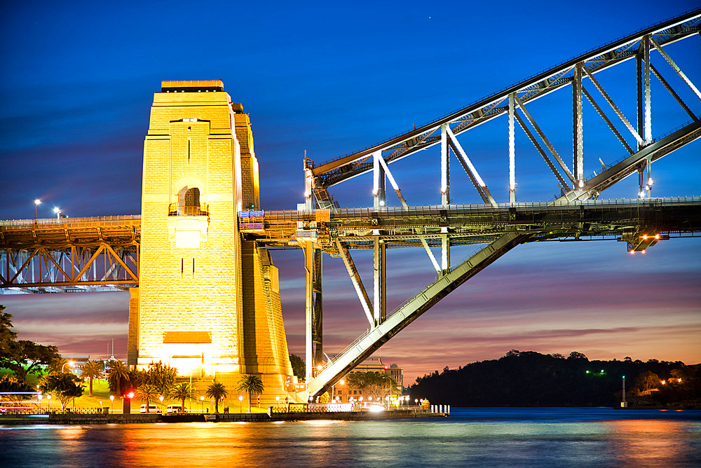 Sydney Harbor Bridge at night, Australia.