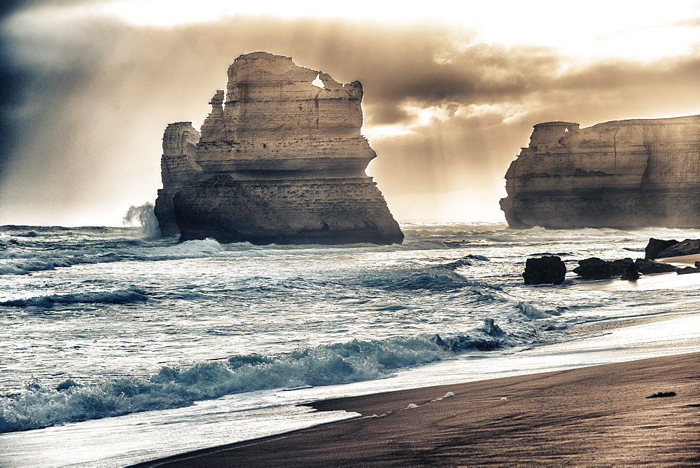 The Twelve Apostles from Gibson Steps on a stormy afternoon, Australia