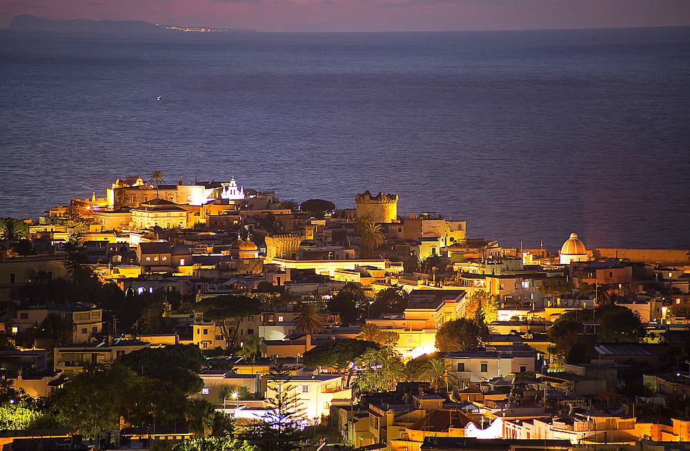 Forio d'Ischia nightview, Ischia island, Campania, Italy, Europe