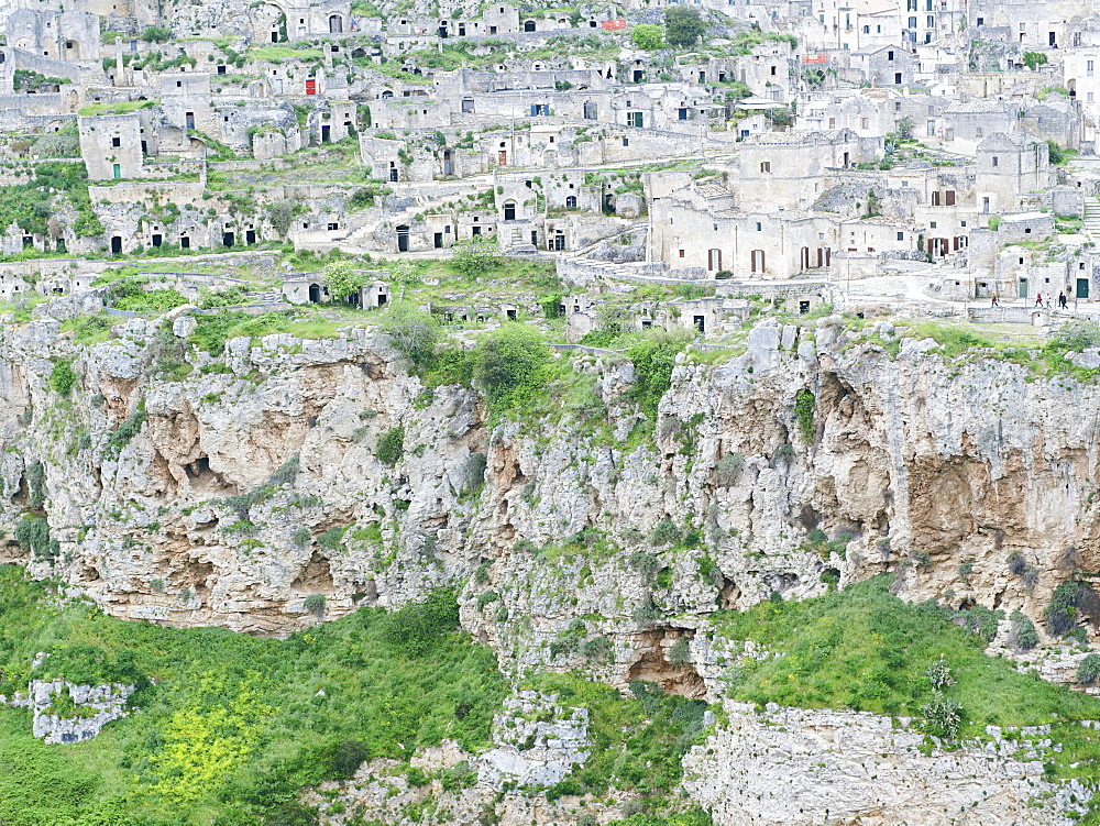 View of the ancient village of Sassi, they are composed of the Sasso Caveoso and the later Sasso Barisano, Matera, Basilicata, Italy, Europe