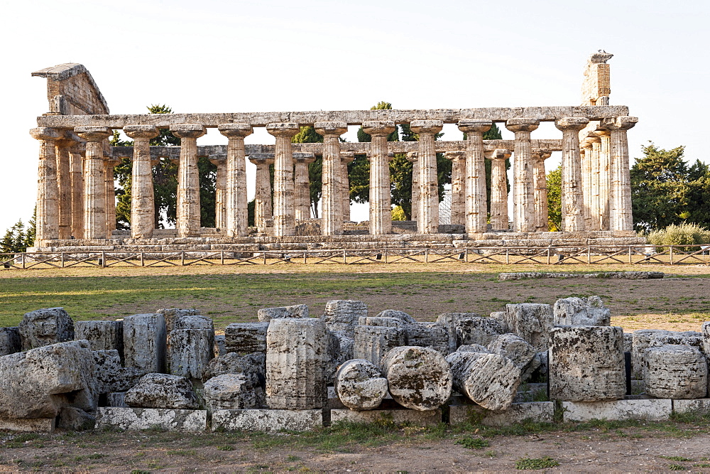 Temple of Athena, Paestum archeological area, UNESCO, World Heritage Site, province of Salerno, Campania, Italy, Europe