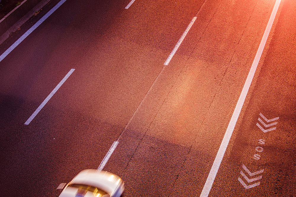 Highway road with blured cars, Italy, Europe