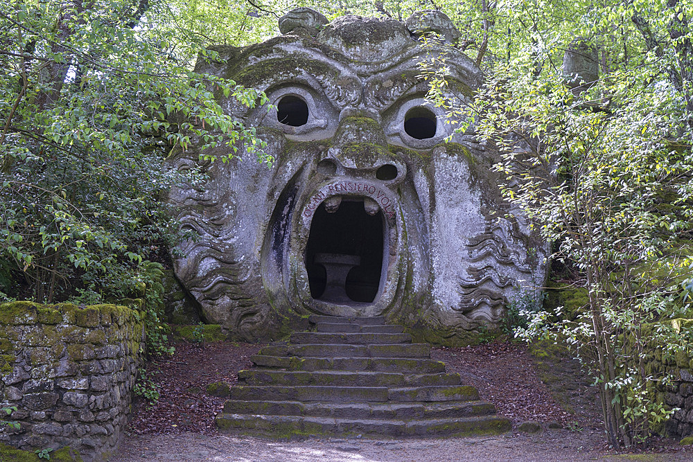 Ogre, the Sacro Bosco, Sacred Grove colloquially called Park of the Monsters, XVI century, Parco dei Mostri in Italian, Bomarzo, Lazio, Italy, Europe