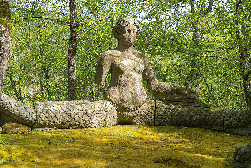 Echidna, the Sacro Bosco, Sacred Grove colloquially called Park of the Monsters, XVI century, Parco dei Mostri in Italian, Bomarzo, Lazio, Italy, Europe