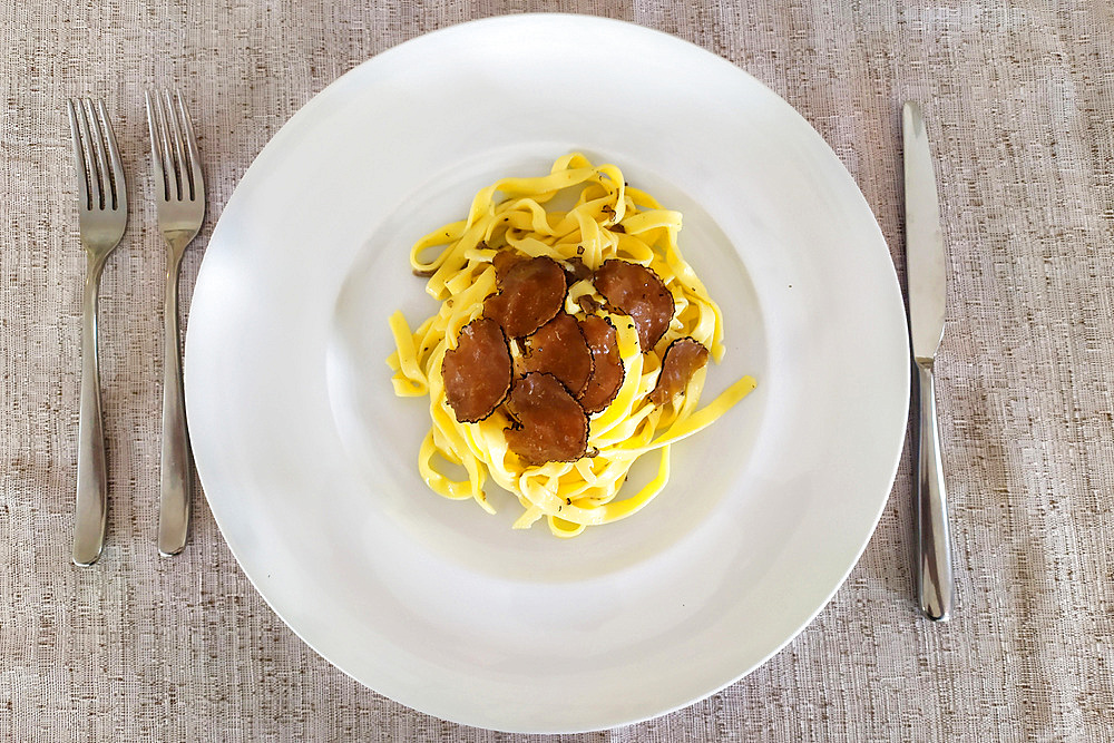 Food, First Course, Fettuccine with Fresh Black Truffle Flakes