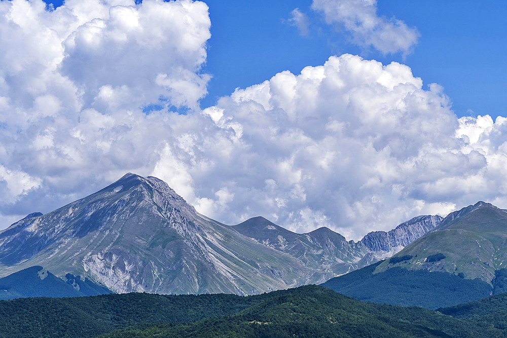 Monti della Laga National Park, View from Campotosto Lake, Campotosto, Abruzzo, Italy, Europe