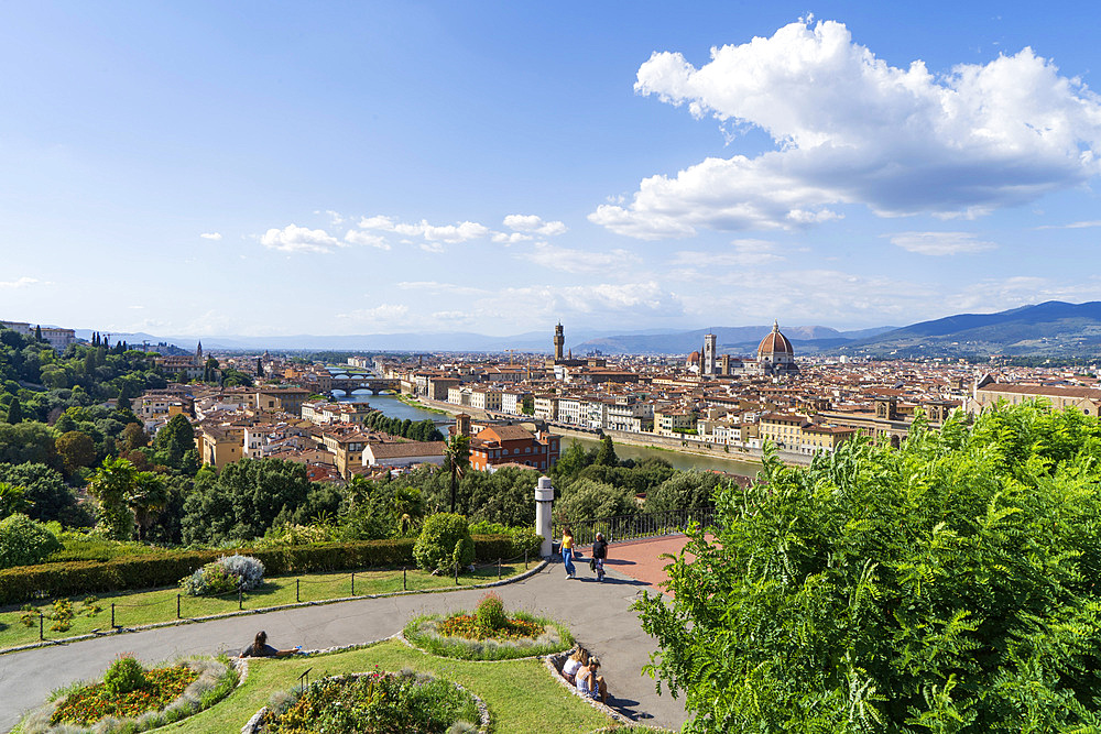 Piazzale Michelangelo square, View of Florence, Tuscany, Italy, Europe