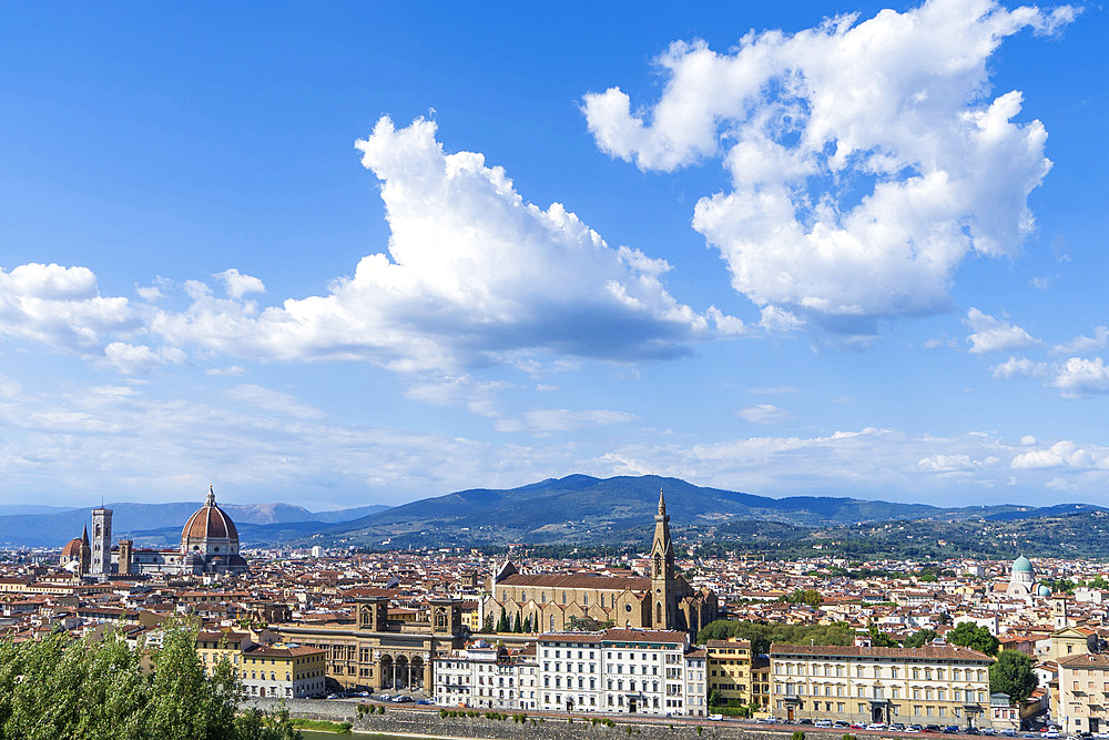 Piazzale Michelangelo square, View of Florence, Tuscany, Italy, Europe