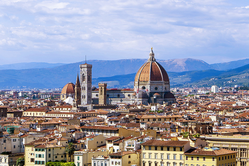 Piazzale Michelangelo square, View of Florence, Tuscany, Italy, Europe