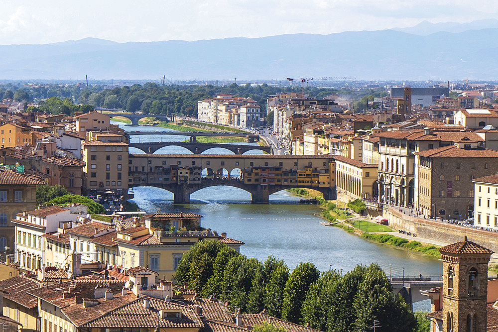 Piazzale Michelangelo square, View of Florence, Tuscany, Italy, Europe