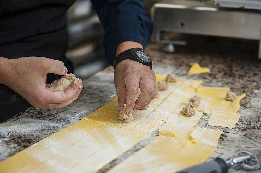 Hand-made fresh pasta tortelli, Italy, Europe