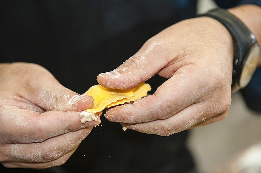 Hand-made fresh pasta tortelli, Italy, Europe