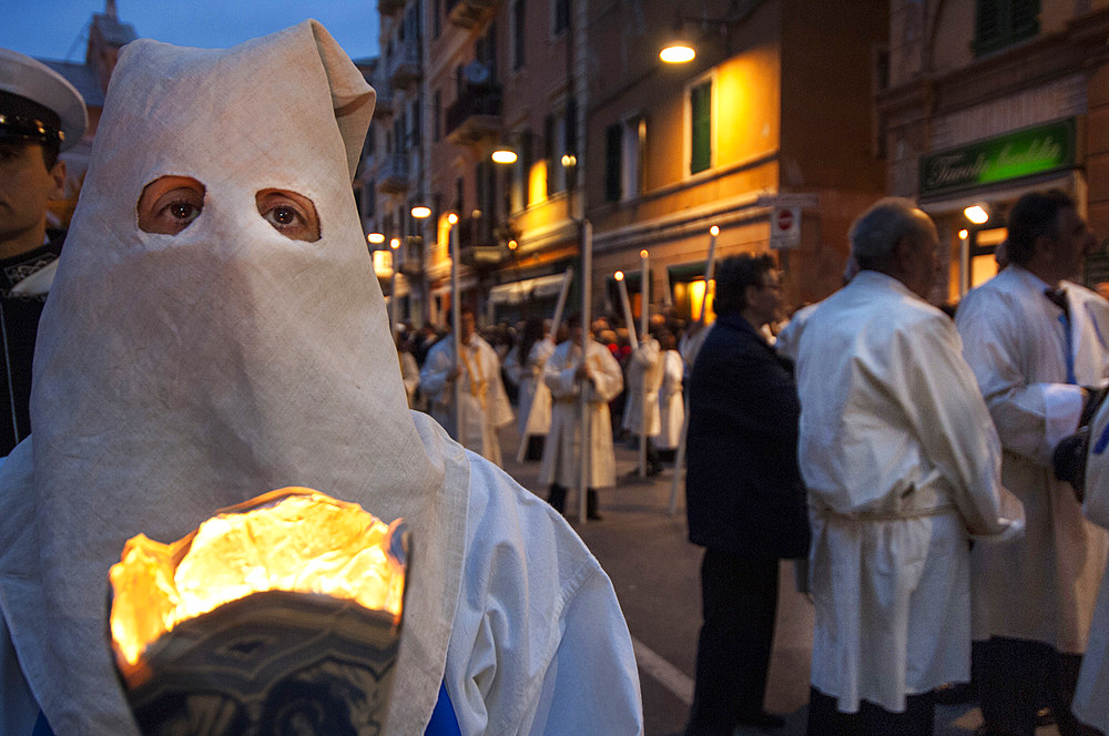 Mooment of the Good Friday Procession in Savona is a religious event, which dates back to 1200 AD in the Middle Ages. Savona; Liguria; Italy.