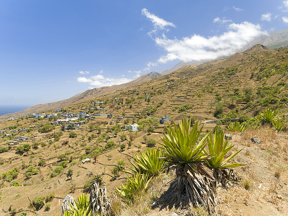 Landscape near Galinheiro in the north west of the island. Fogo Island (Ilha do Fogo), part of Cape Verde in the central atlantic.