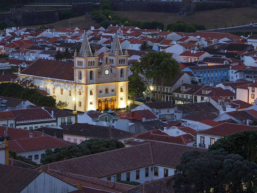 Igreja do Santissimo Salvador da Se. Capital Angra do Heroismo, the historic center is part of UNESCO world heritage. Island Ilhas Terceira, part of the Azores (Ilhas dos Acores) in the atlantic ocean, an autonomous region of Portugal. Europe, Azores, Portugal.