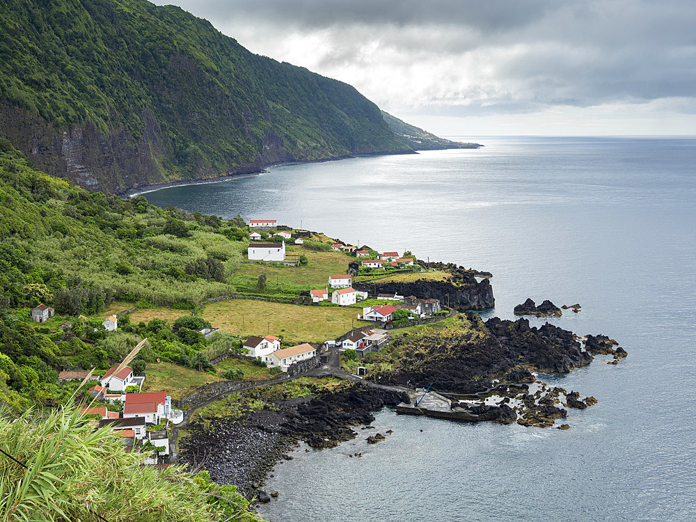 Faja das Almas on the southern coast. Sao Jorge Island, an island in the Azores (Ilhas dos Acores) in the Atlantic ocean. The Azores are an autonomous region of Portugal. Europe, Portugal, Azores