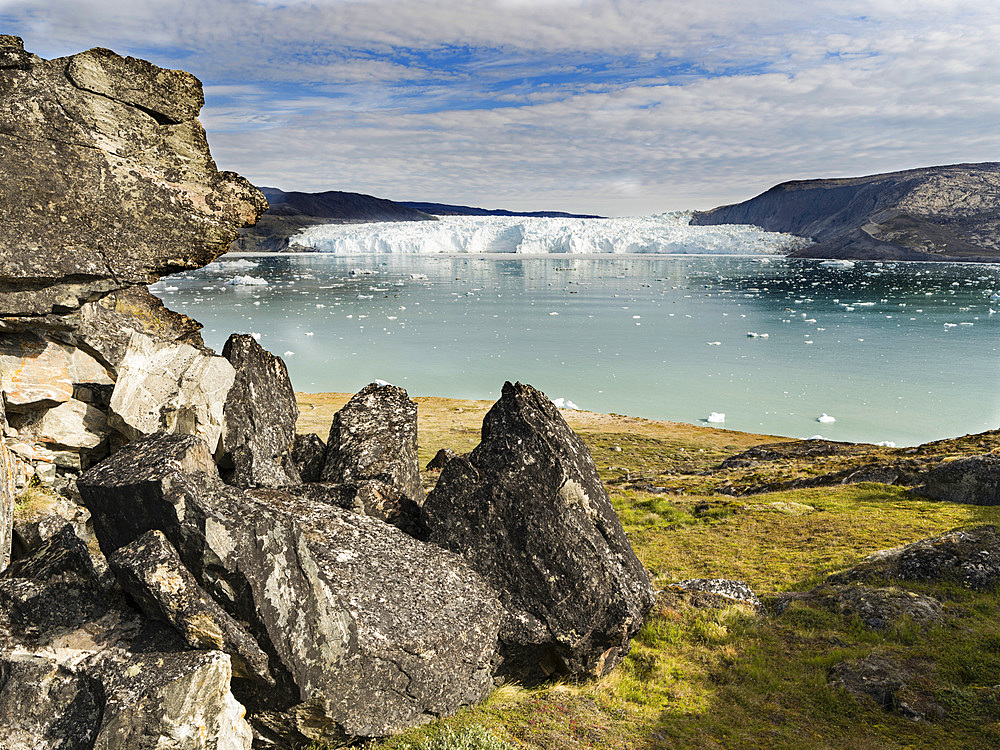 Eqip Glacier (Eqip Sermia or Eqi Glacier) in Greenland. Polar Regions, Denmark, August