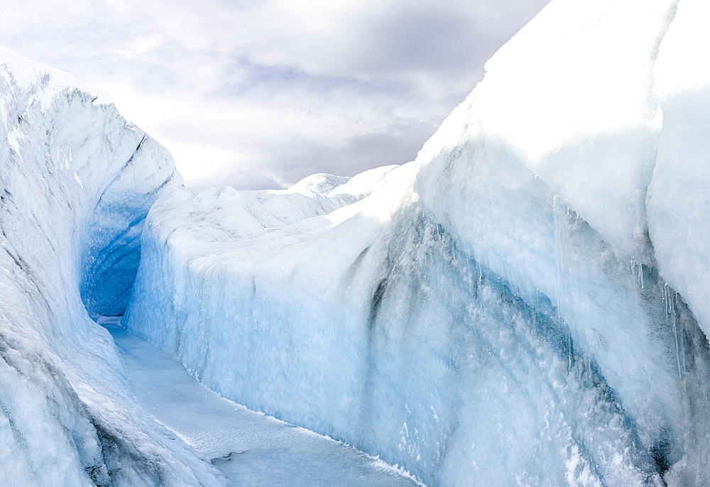 Landscape on the Greenland Ice Sheet near Kangerlussuaq. America, North America, Greenland, Denmark