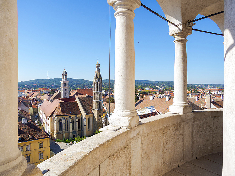 View from Firewatch Tower over the town. Sopron in Transdanubia in the west of Hungary close to the border with Austria. Europe, Eastern Europe, Hungary