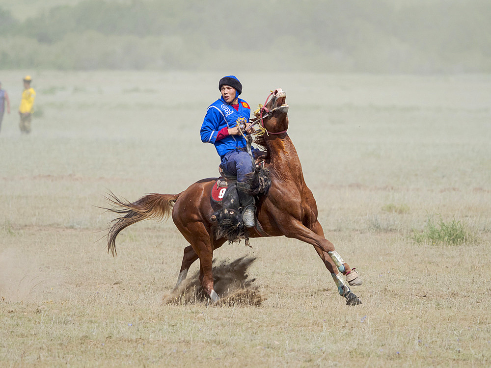 Kok Boru (Buzkashi), traditional equestrian team sport. Festival on the Suusamyr plain commemorating Mr Koshkomul, a sportsman and folk hero of the last century. Kok Boru is listed as UNESCO Intangible Cultural Heritage Asia, central asia, Kyrgyzstan