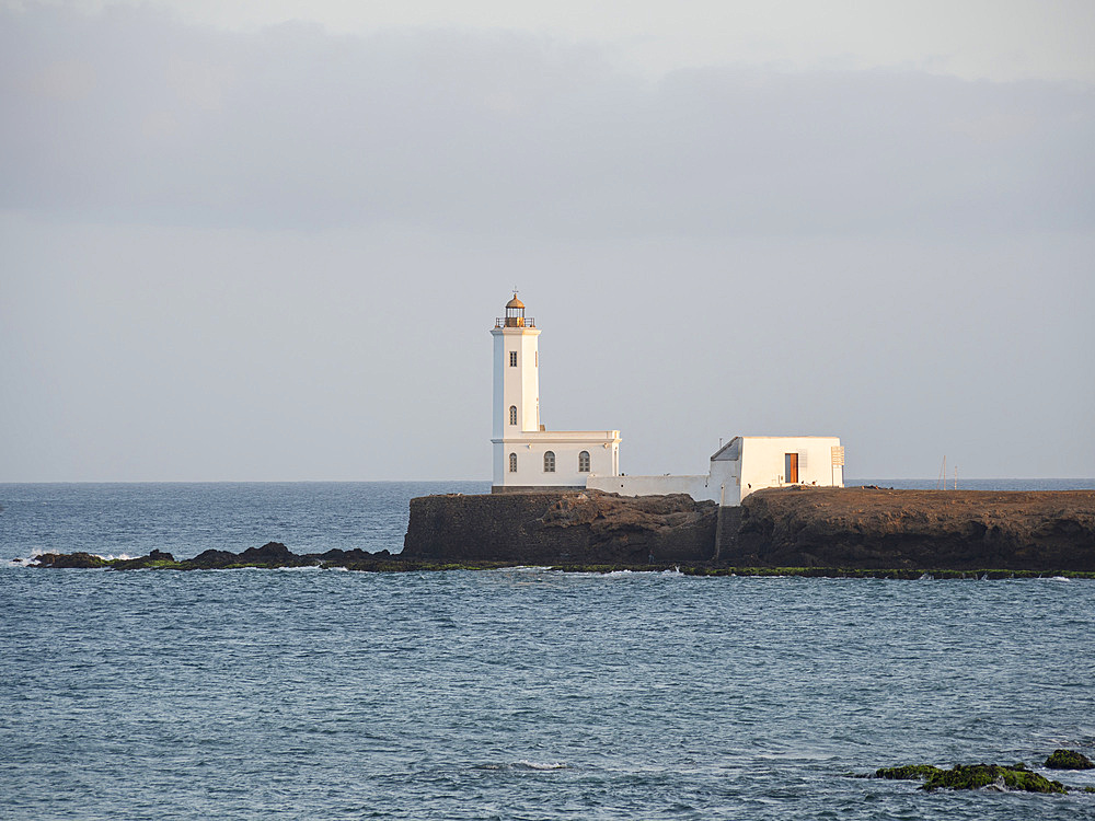 Farol de D. Maria Pia. The capital Praia on the island of Santiago (Ilha de Santiago), Cape Verde in the equatorial atlantic.