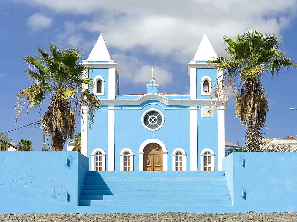 Igreja Nossa Senhora da Conceicao. Sao Filipe, the capital of the island. Fogo Island (Ilha do Fogo), part of Cape Verde in the central atlantic.