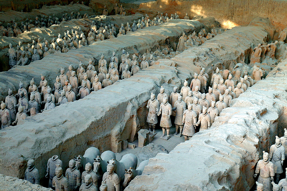 Xi'an's greatest and most important attraction: the Terracotta warriors.The terracotta warriors is part of the grand tomb, built by the first Chinese emperor,Qin Shi Huangdi, Shaanxi, Northwest China, Asia