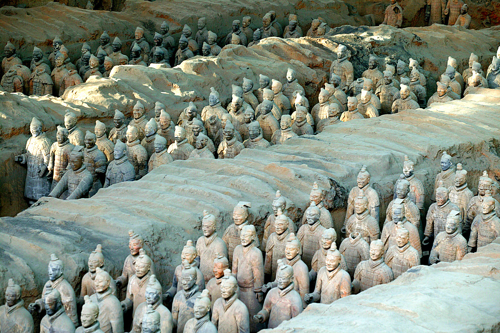 Xi'an's greatest and most important attraction: the Terracotta warriors.The terracotta warriors is part of the grand tomb, built by the first Chinese emperor,Qin Shi Huangdi, Shaanxi, Northwest China, Asia