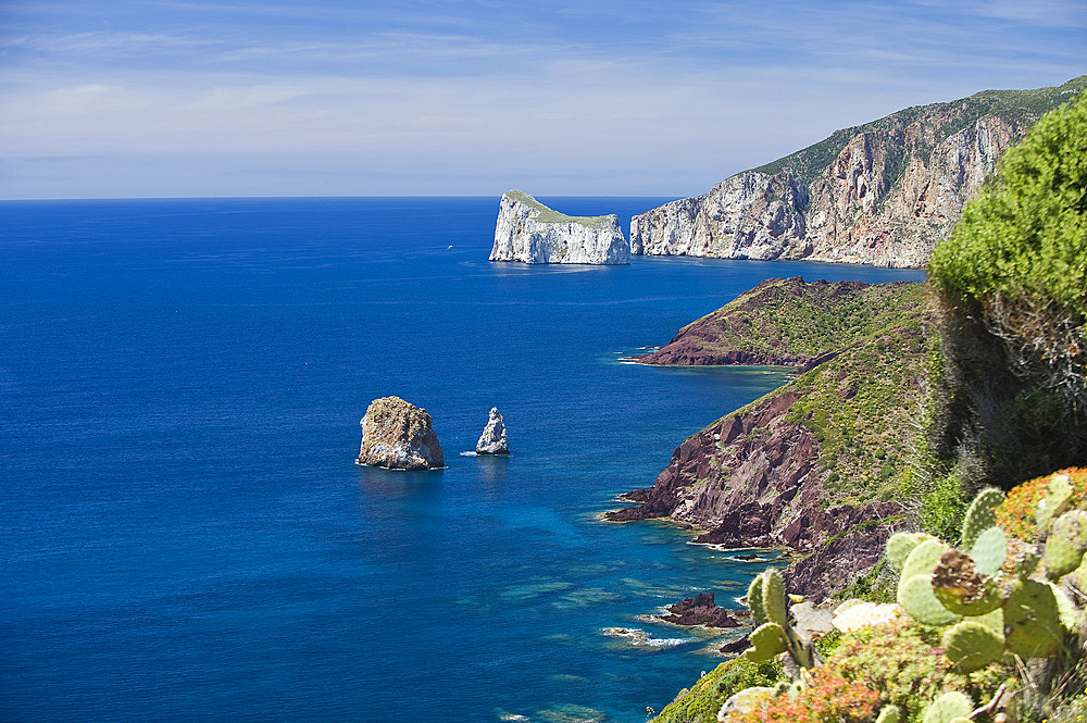 Nebida and Pan di Zucchero, Masua, Iglesias, Sulcis, Iglesiente, Sardinia, Italy