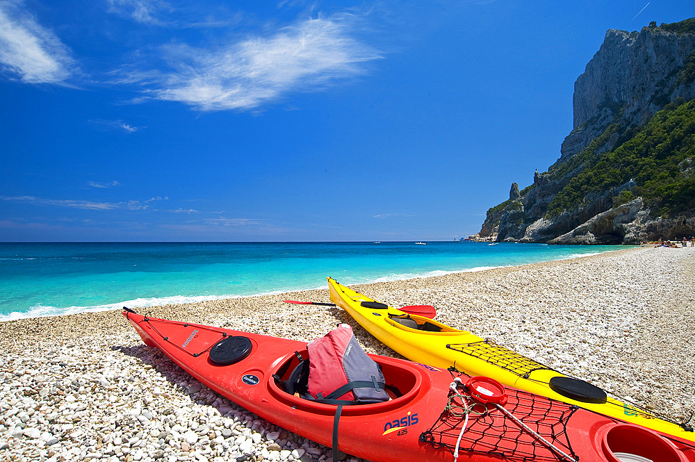 Kayak, Cala Sisine, Orosei Gulf, Baunei, Ogliastra, Sardinia, Italy