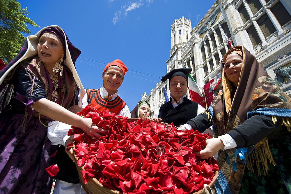 Cagliari, Ramadura, Sant'Efisio traditional event, the most important religious feast in Sardinia, Italy, Europe