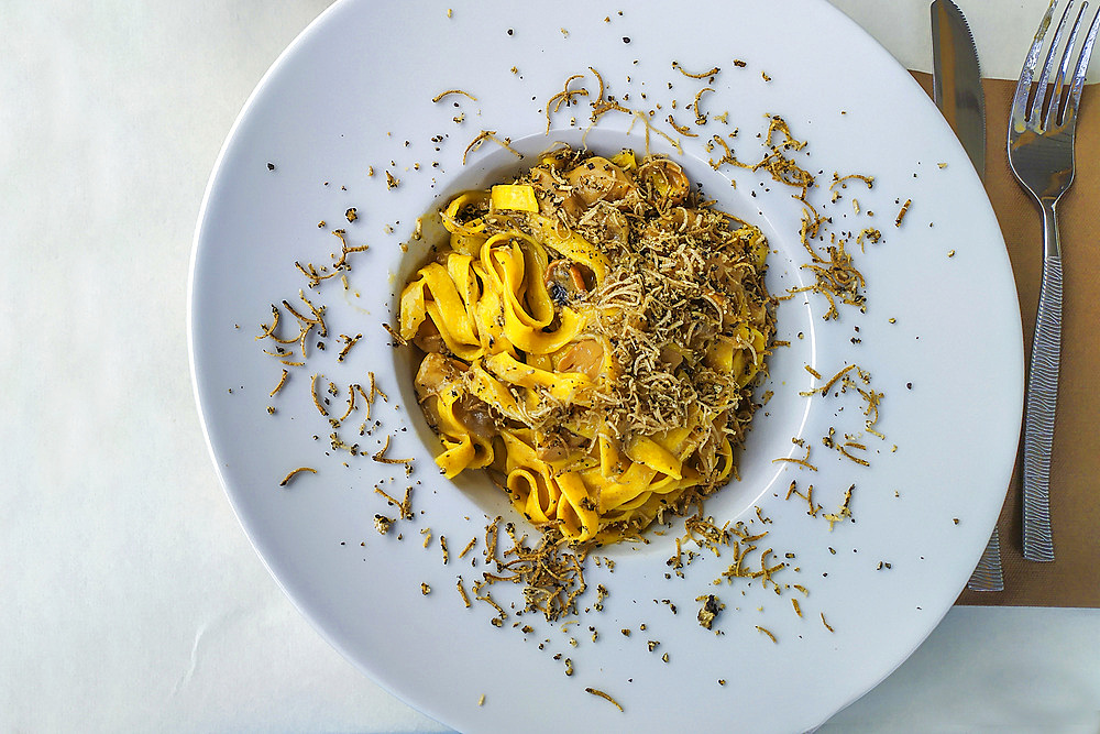 Food, First Course, Tagliatelle with Mushrooms and Truffle