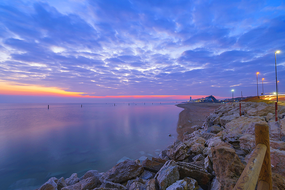 Seascape, Sunrise from Porto Recanati, Marche, Italy, Europe