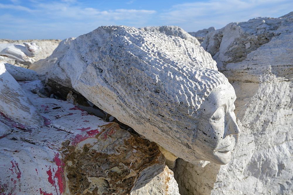 South pier of the port of San Benedetto del Tronto, transformed into an outdoor art gallery of sculptures, Marche, Italy, Europe