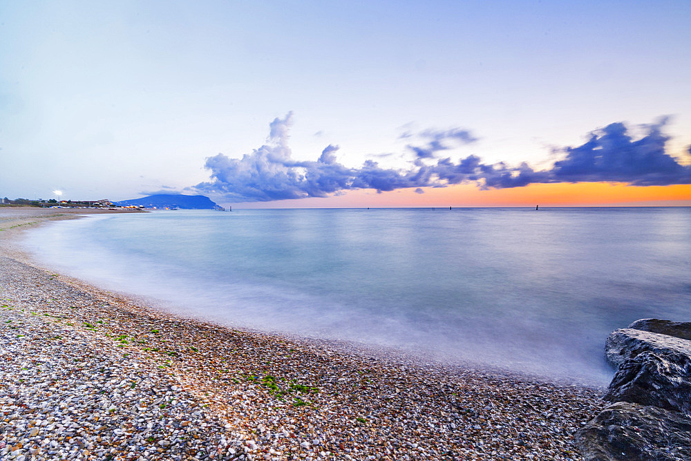 Seascape, Sunrise, Beach of Porto Recanati, Marche, Italy, Europe