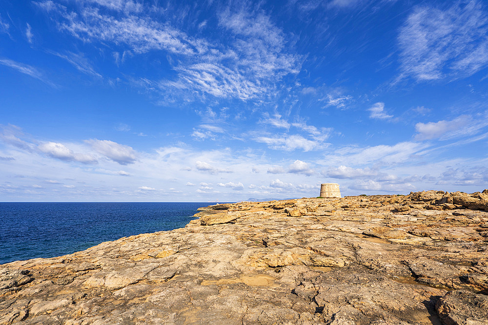 Punta de Sa Gavina, Torre della Gavina tower, Balearis Islands, Formentera, Spain