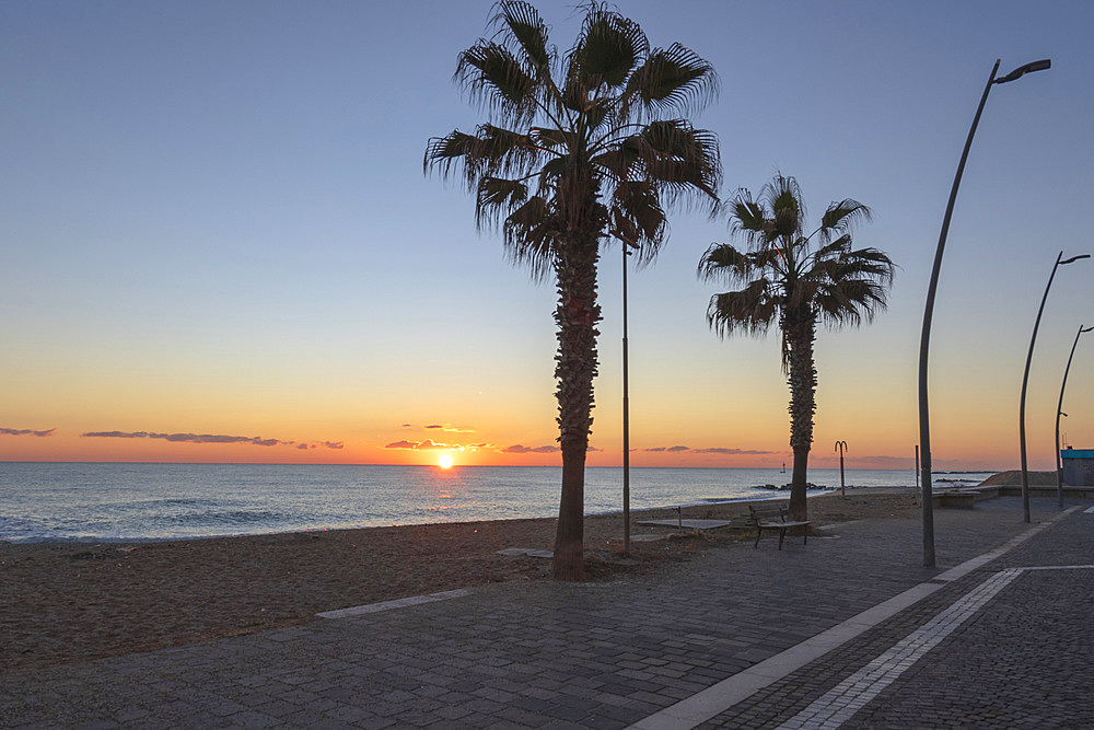 Seascape, Sunrise from Promeade of Porto Recanati, Marche, Italy, Europe